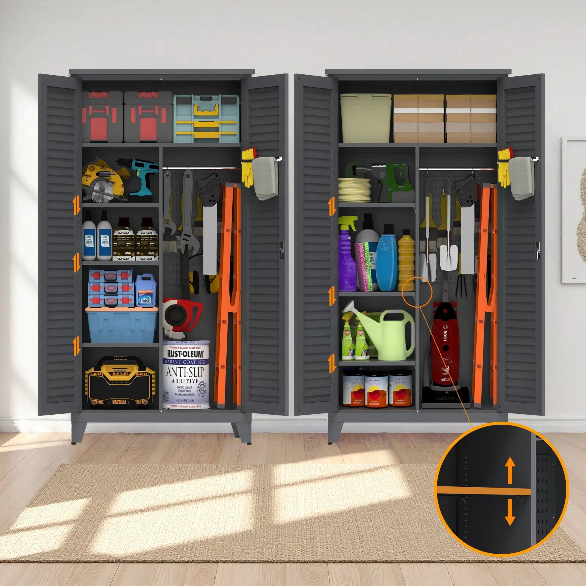 73'' Tall Metal Tool Storage Cabinet by HouseOfZazla