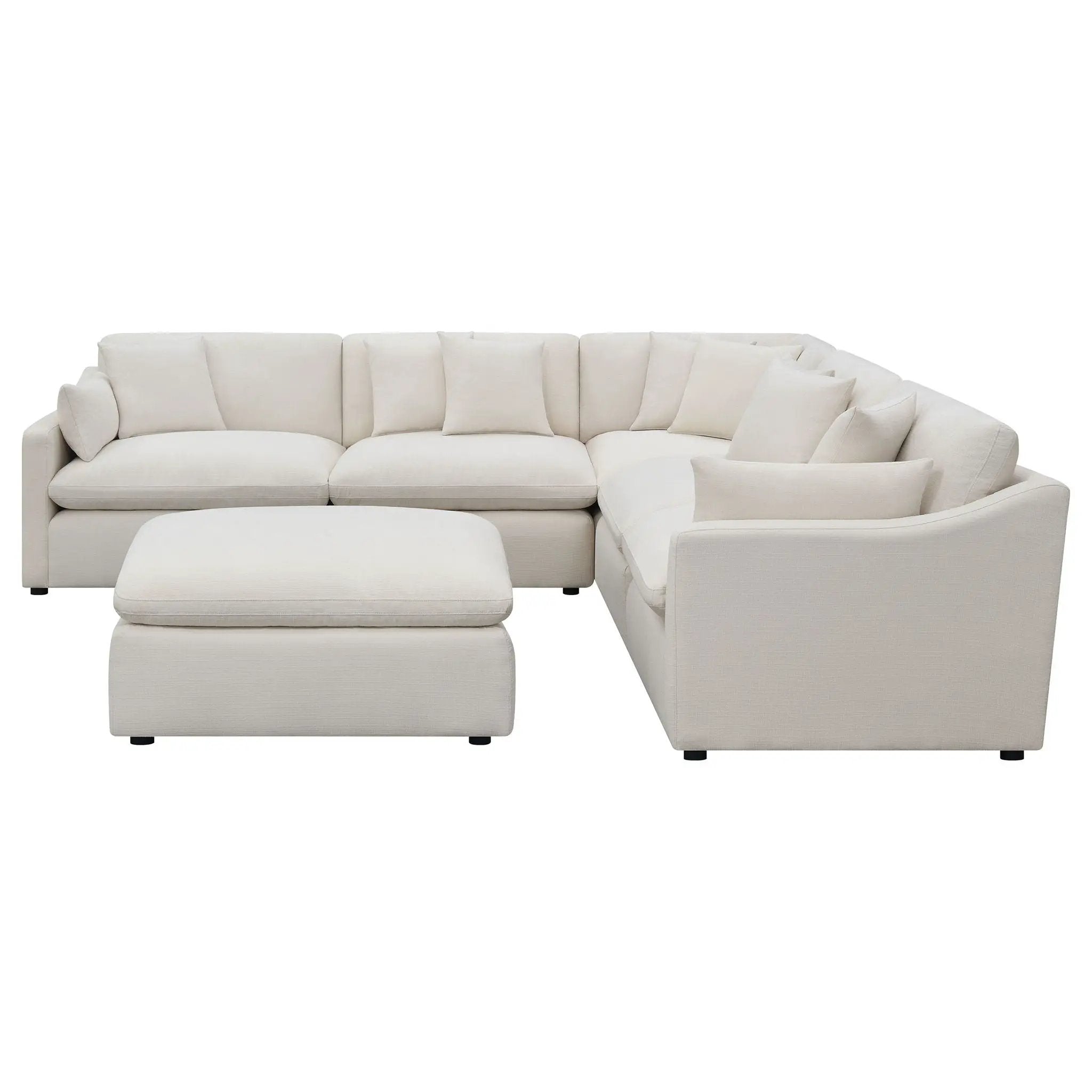 Hobson 6-piece Upholstered Modular Sectional Sofa Ivory by Unique Piece Furniture