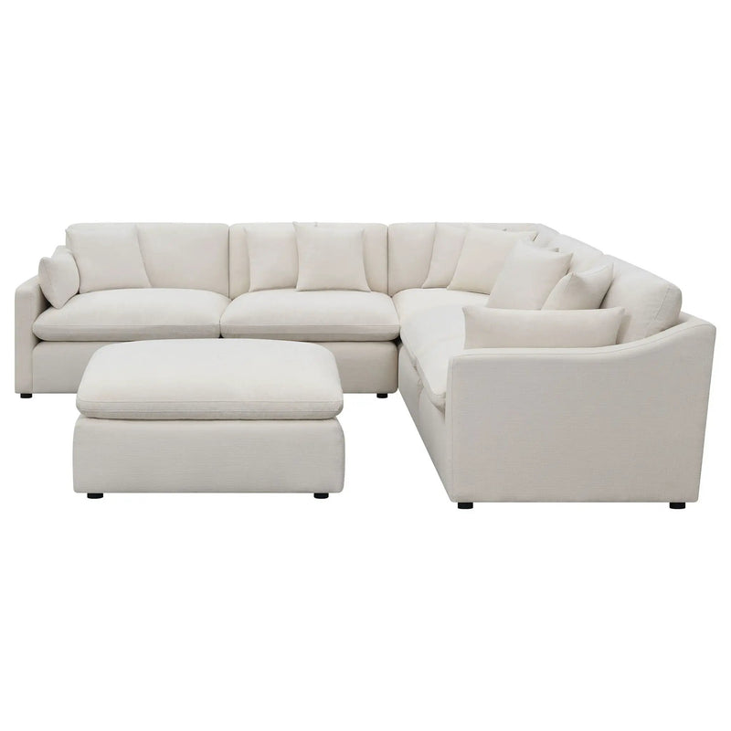 Hobson 6-piece Upholstered Modular Sectional Sofa Ivory by Unique Piece Furniture