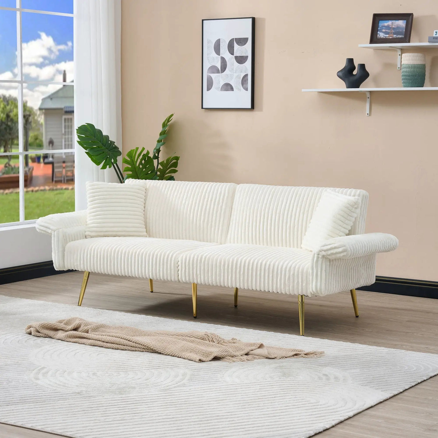 Luxury Foldable Double Sofa Bed With Folding Armrests by HouseOfZazla