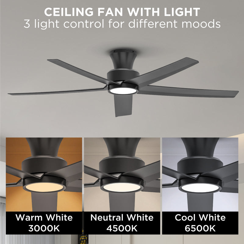 52 Inch Ceiling Fan with Light, Reversible DC Motor and Remote by HouseOfZazla