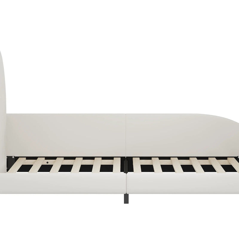 Upholstered Rabbit-Shape Princess Bed With Headboard And Footboard