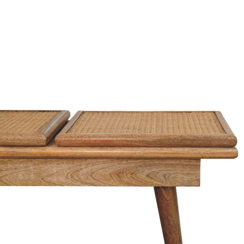 Larissa - Triple Accent Cane Bench - Beige by HouseOfZazla