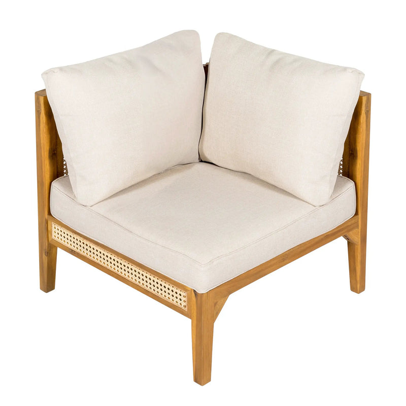 Kirkby Outdoor 5 Seater V-Shaped Acacia Wood Sofa by HouseOfZazla