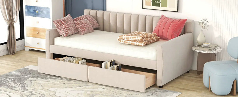 Upholstered Daybed With Slat Support by HouseOfZazla