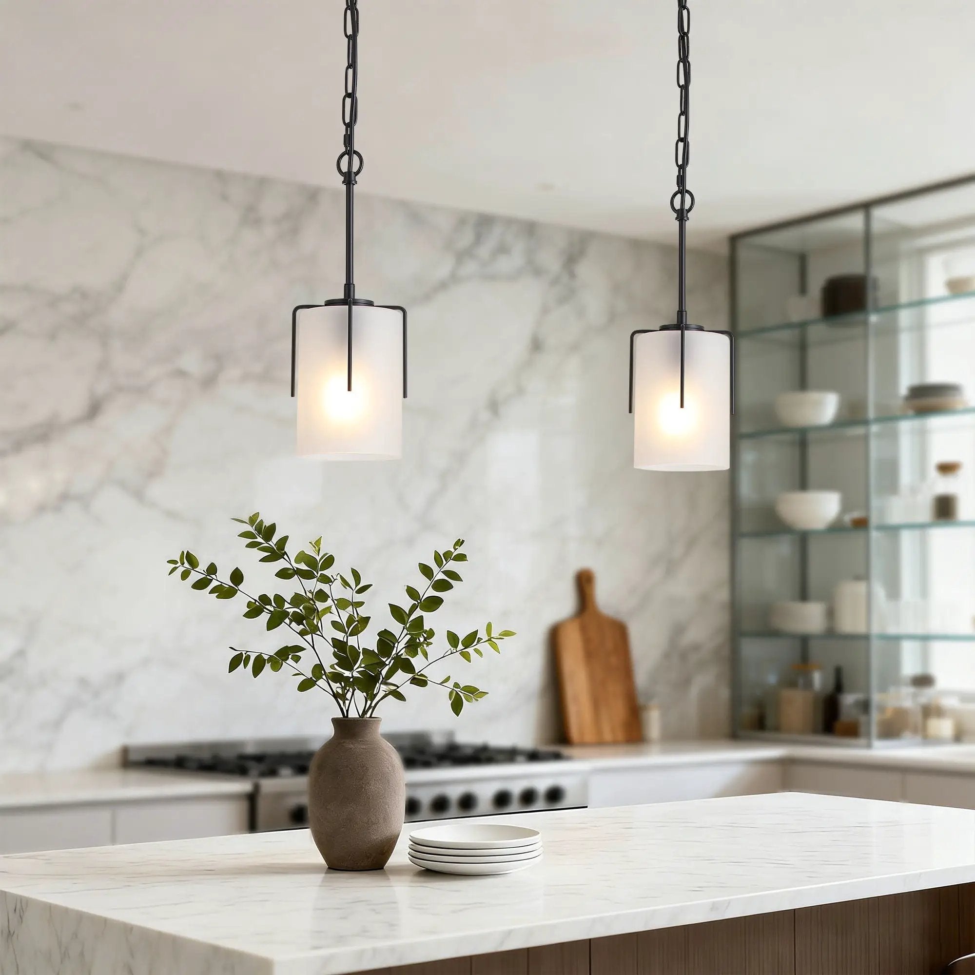 Adjustable Cylindrical Pendant Light by Unique Piece Furniture
