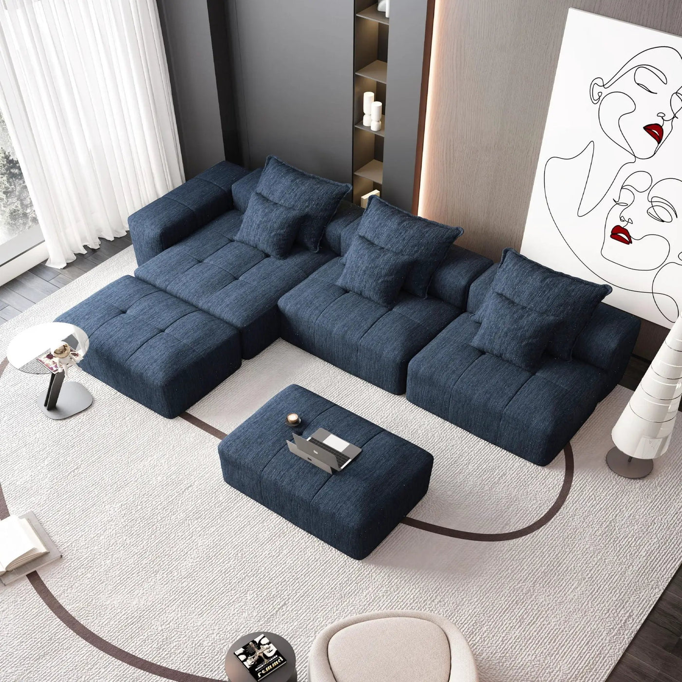 Modern Oversized DIY Combination Modular Sectional Sofa With Pillows by HouseOfZazla