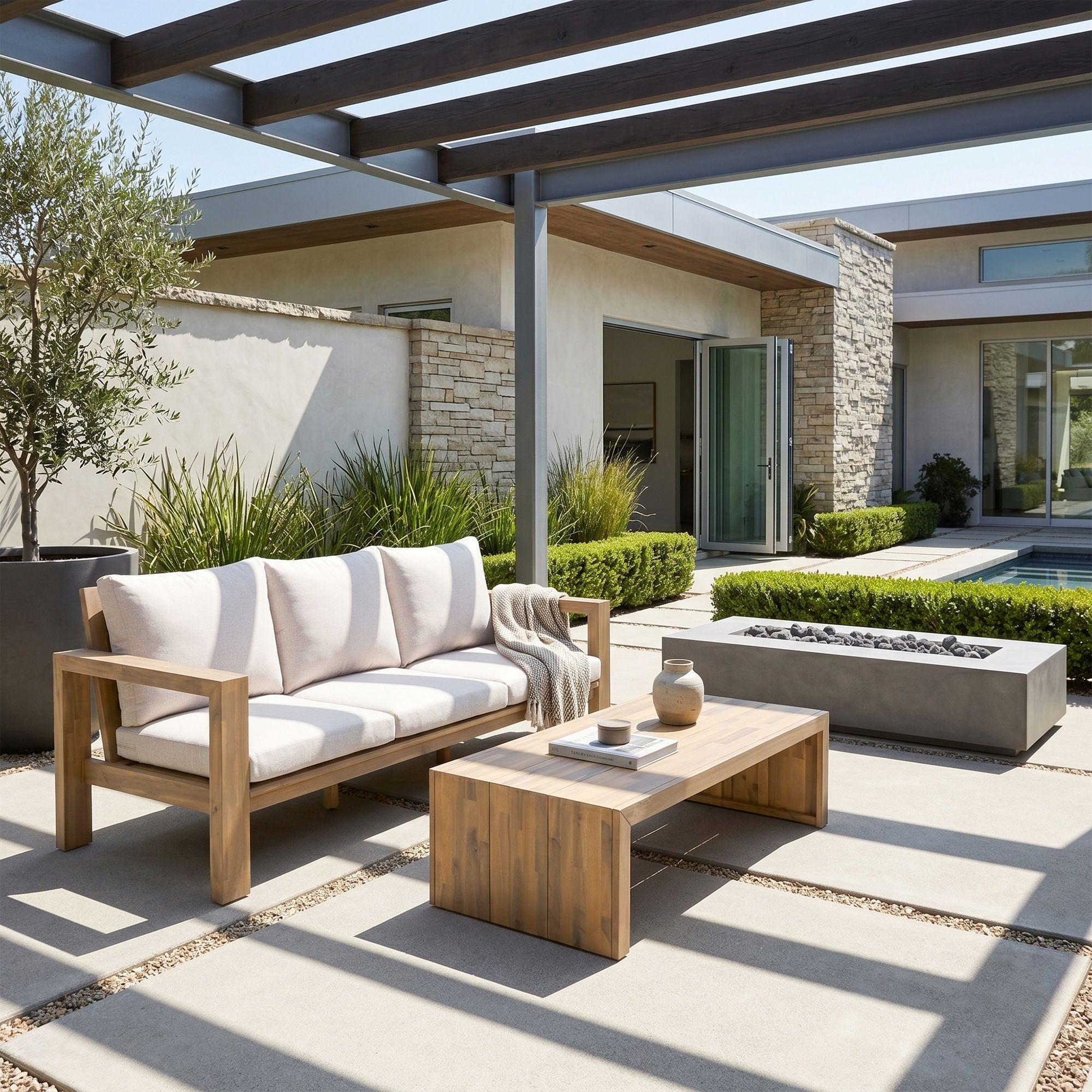 3 Seater Patio Set, Outdoor Sofa & Coffee Table Set by HouseOfZazla