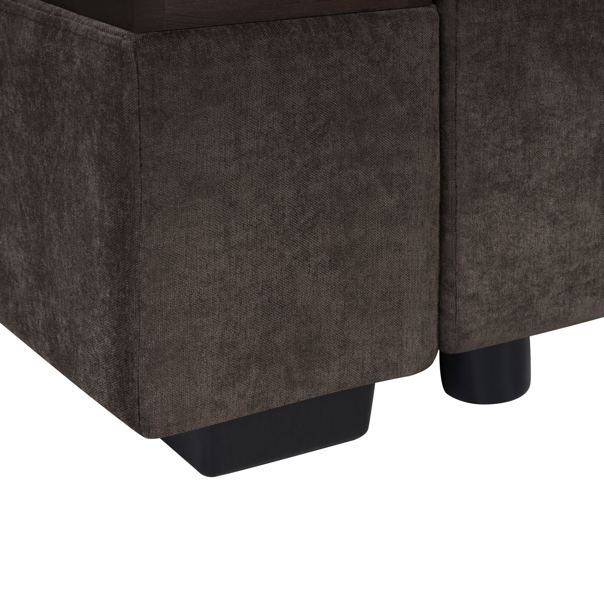 Modern L Shaped Sectional Sofa With Upholstery And Wooden Storage by HouseOfZazla