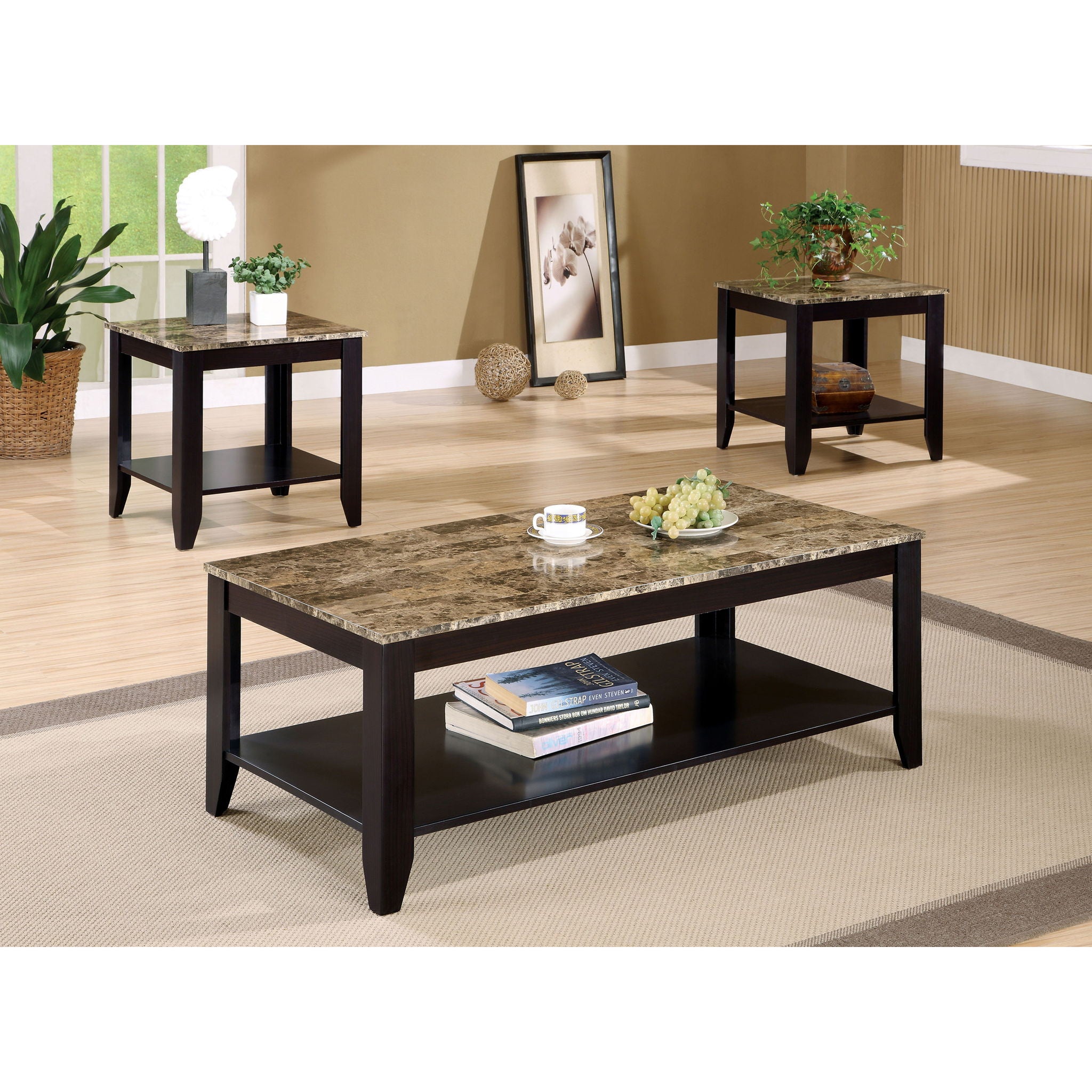 Occasional - Set, 3 Piece Living Room Table Set - Brown by HouseOfZazla