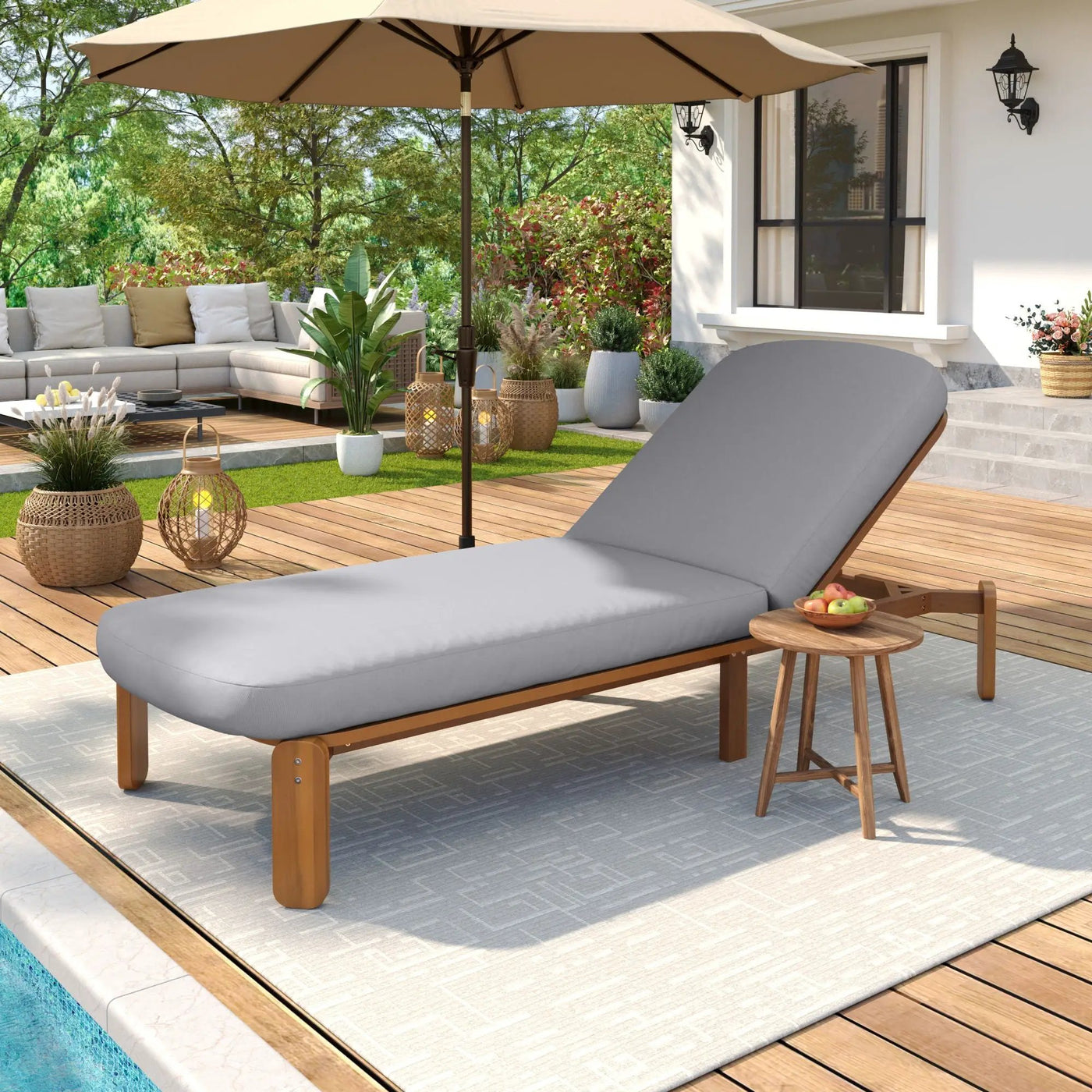 Outdoor Chaise Lounge With Adjustable Backrest by HouseOfZazla