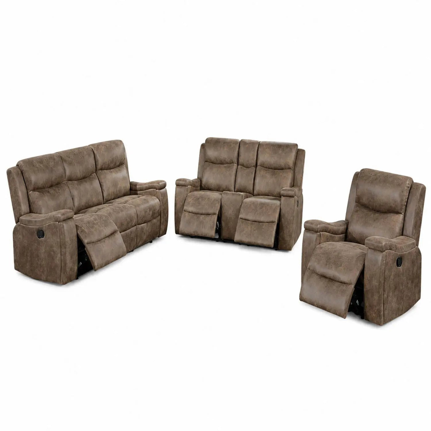 Modern Manual Motion Living Room Set With Hidden Cup Holders by HouseOfZazla