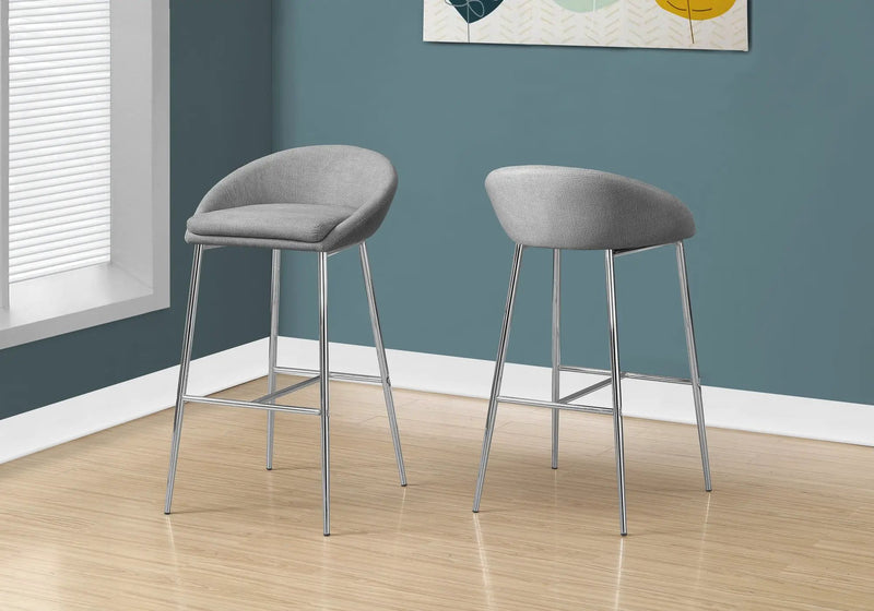 Bar Stool, Bar Height, Contemporary & Modern (Set of 2) - Gray by HouseOfZazla