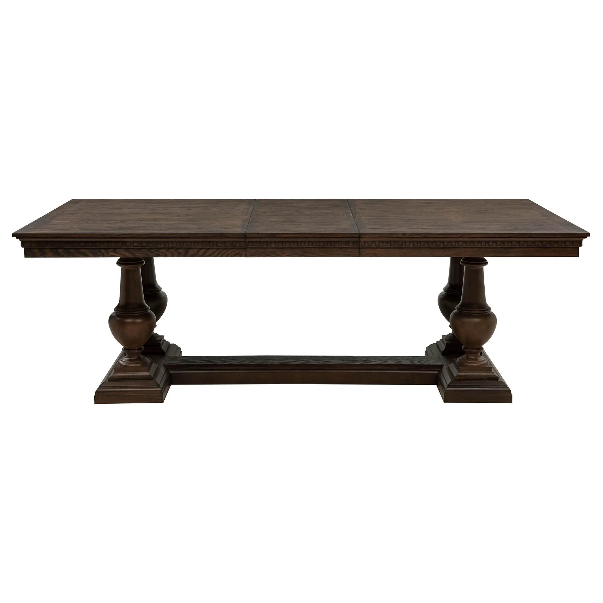 Ridgewell Rectangular Trestle Dining Table Dark Oak by Unique Piece Furniture