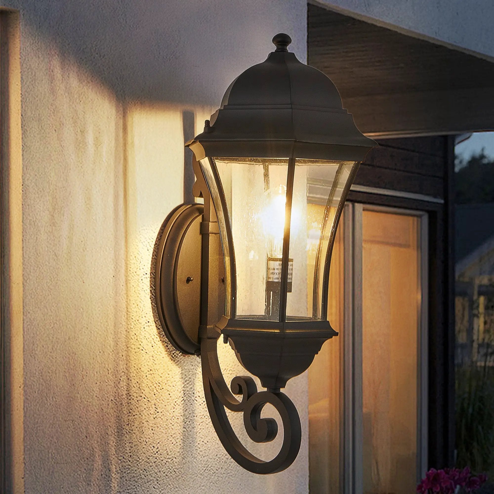 27" Outdoor Wall Lantern with Dusk to Dawn Sensor by HouseOfZazla