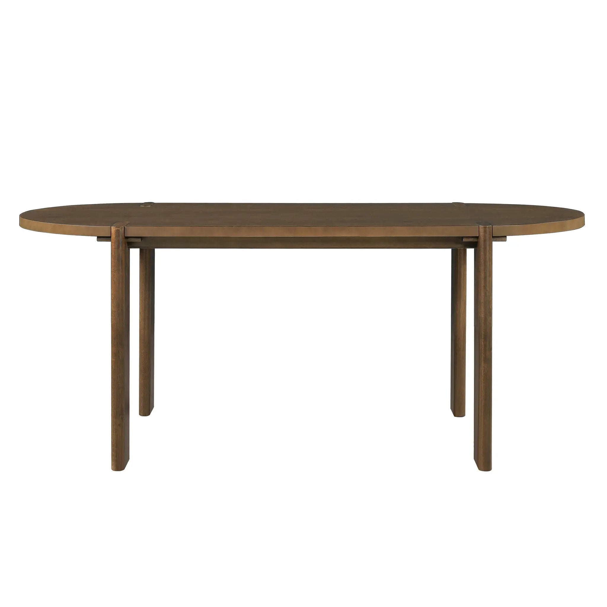 7 Pieces Modern Oval Dining Set, Rustic Farmhouse Solid Wood Kitchen Table Set for 6 by HouseOfZazla