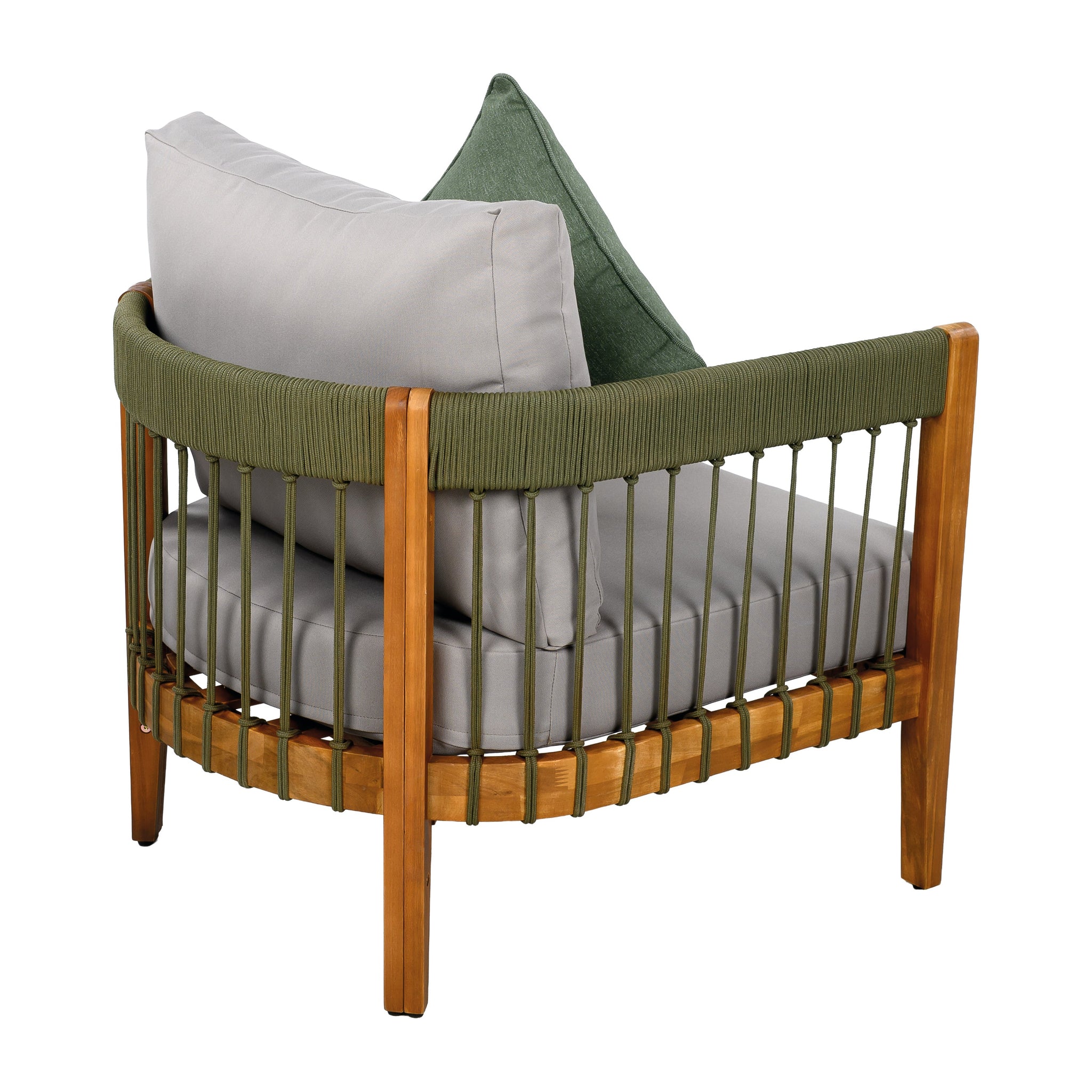 Acacia Wood Outdoor Club Chair with Handwoven Rope Accents by HouseOfZazla