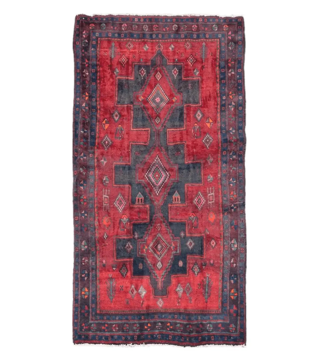 4' X 8' Antique Handmade India Geometric Oriental Wool Rug Veg Dyes Nice by Jewel Rugs