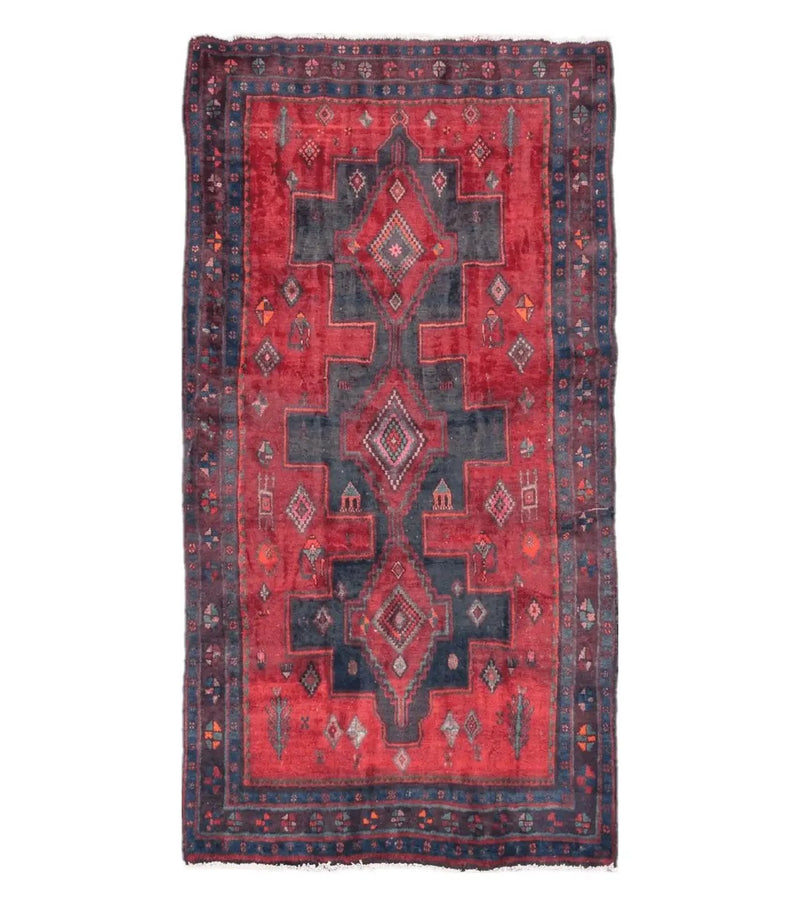 4' X 8' Antique Handmade India Geometric Oriental Wool Rug Veg Dyes Nice by Jewel Rugs