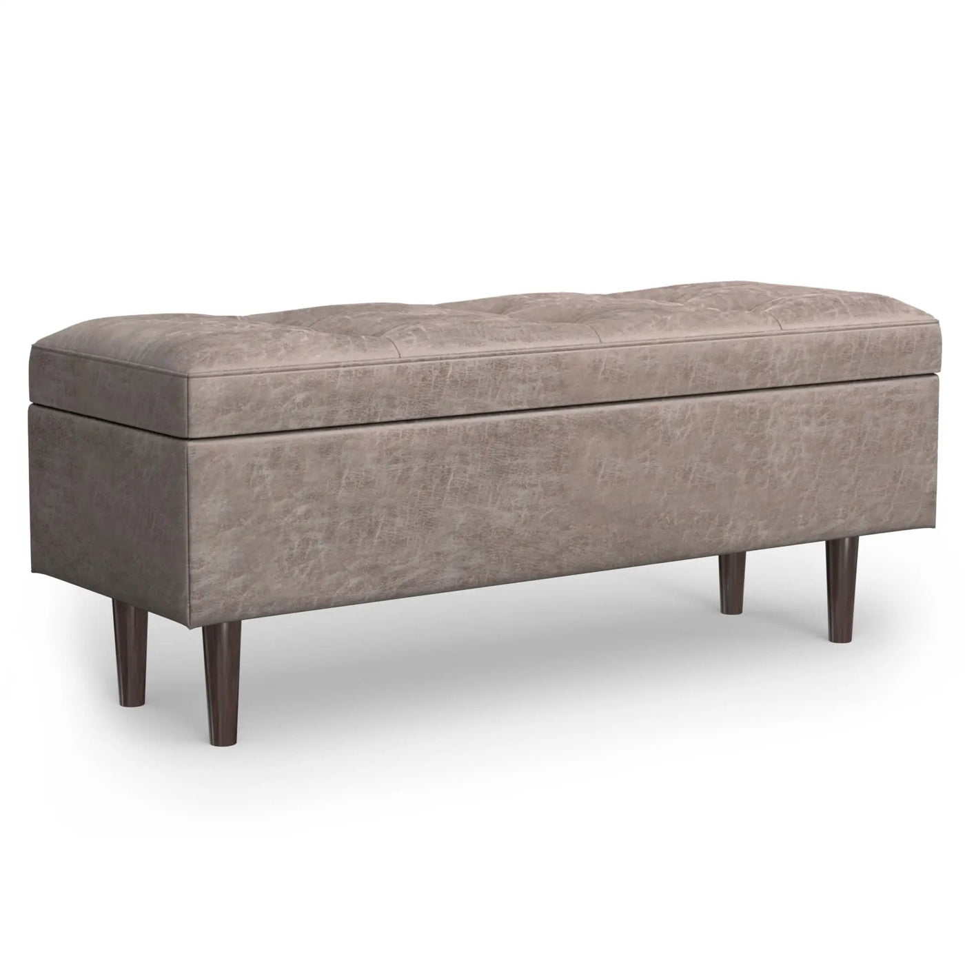 Shay - Large Square Coffee Table Storage Ottoman Mid-Century Style by HouseOfZazla