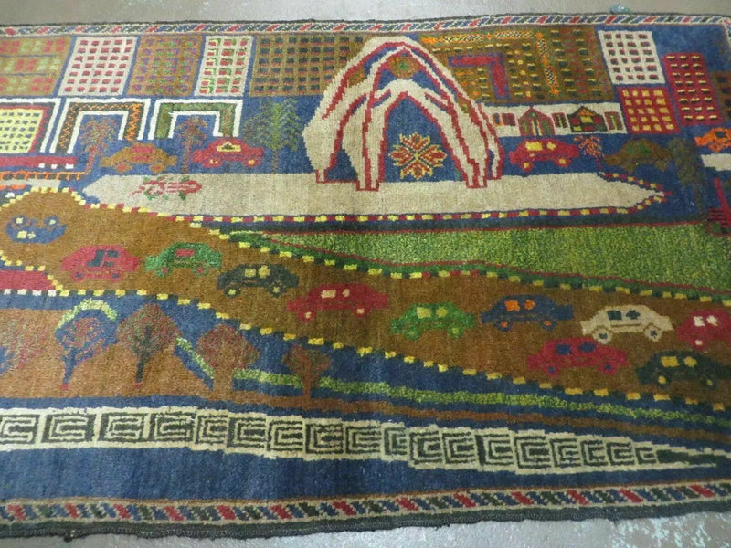 3' X 5' New Vintage Handmade Afghan Balouch Tribal Wool Pictorial Rug # 303 by Jewel Rugs