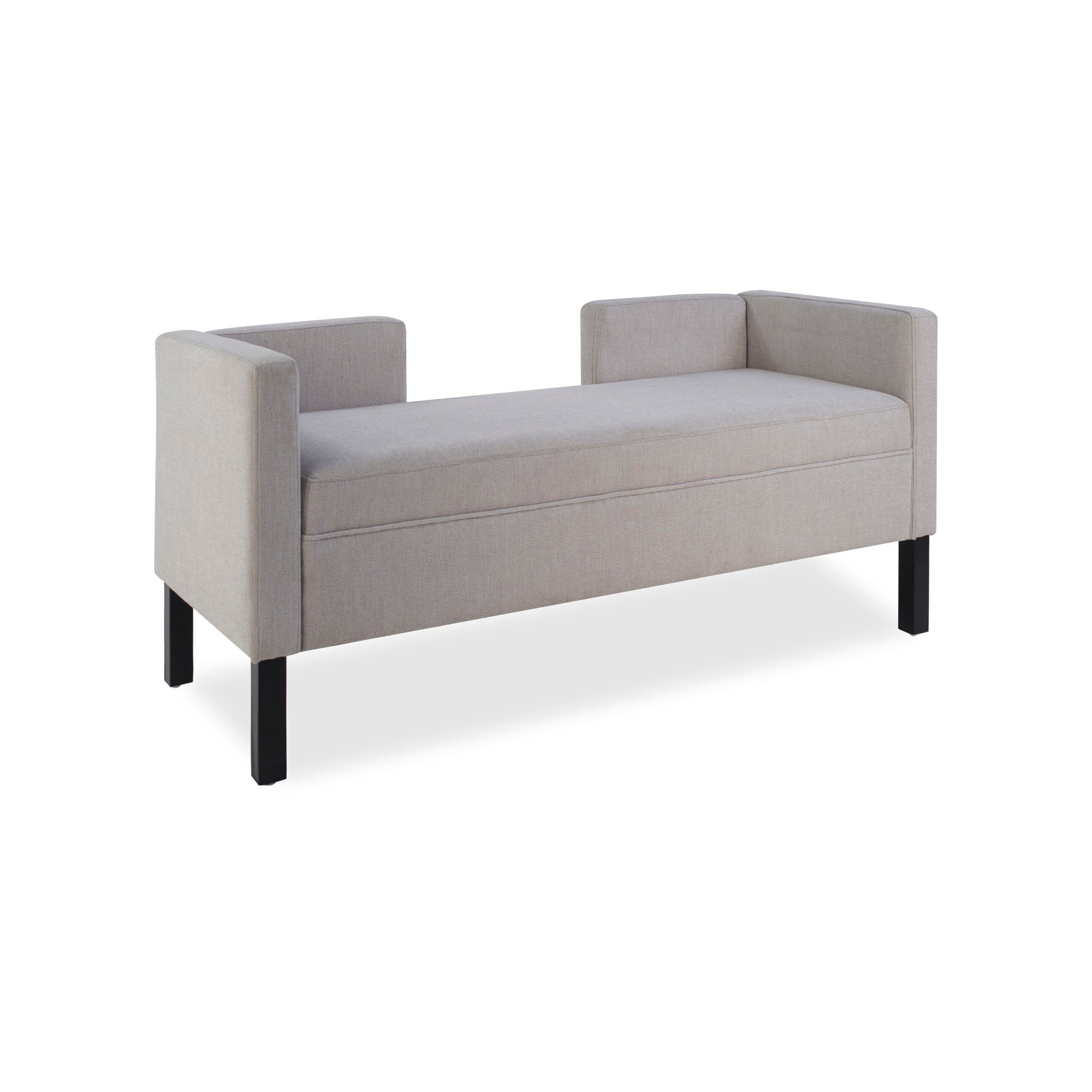 Upholstered Ottoman With 2 Bolster Pillows For Living Room - Gray by HouseOfZazla