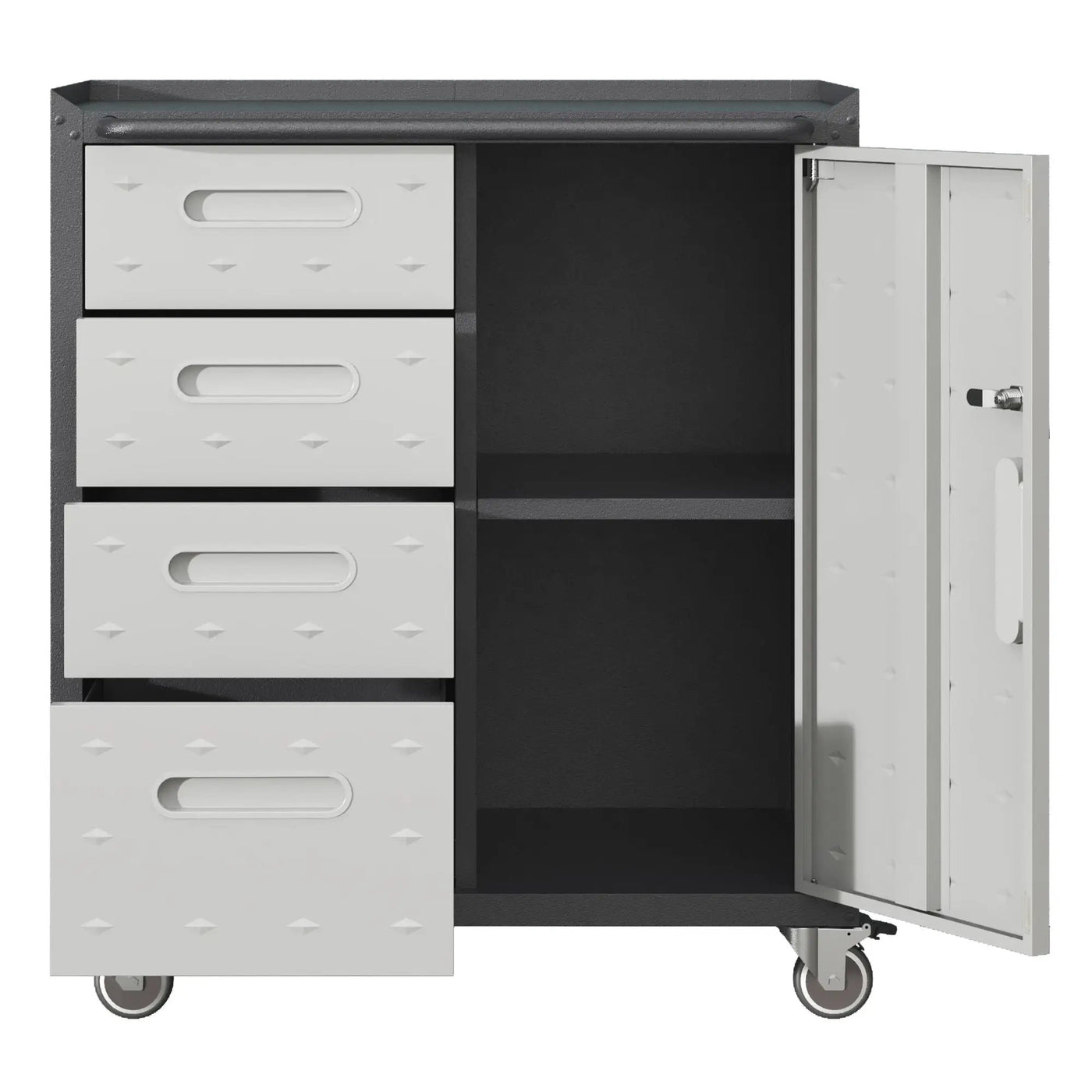 Sturdy Metal Tool Storage Cabinet With Wheels Durable Garage, Office & Home Organizer Steel by HouseOfZazla