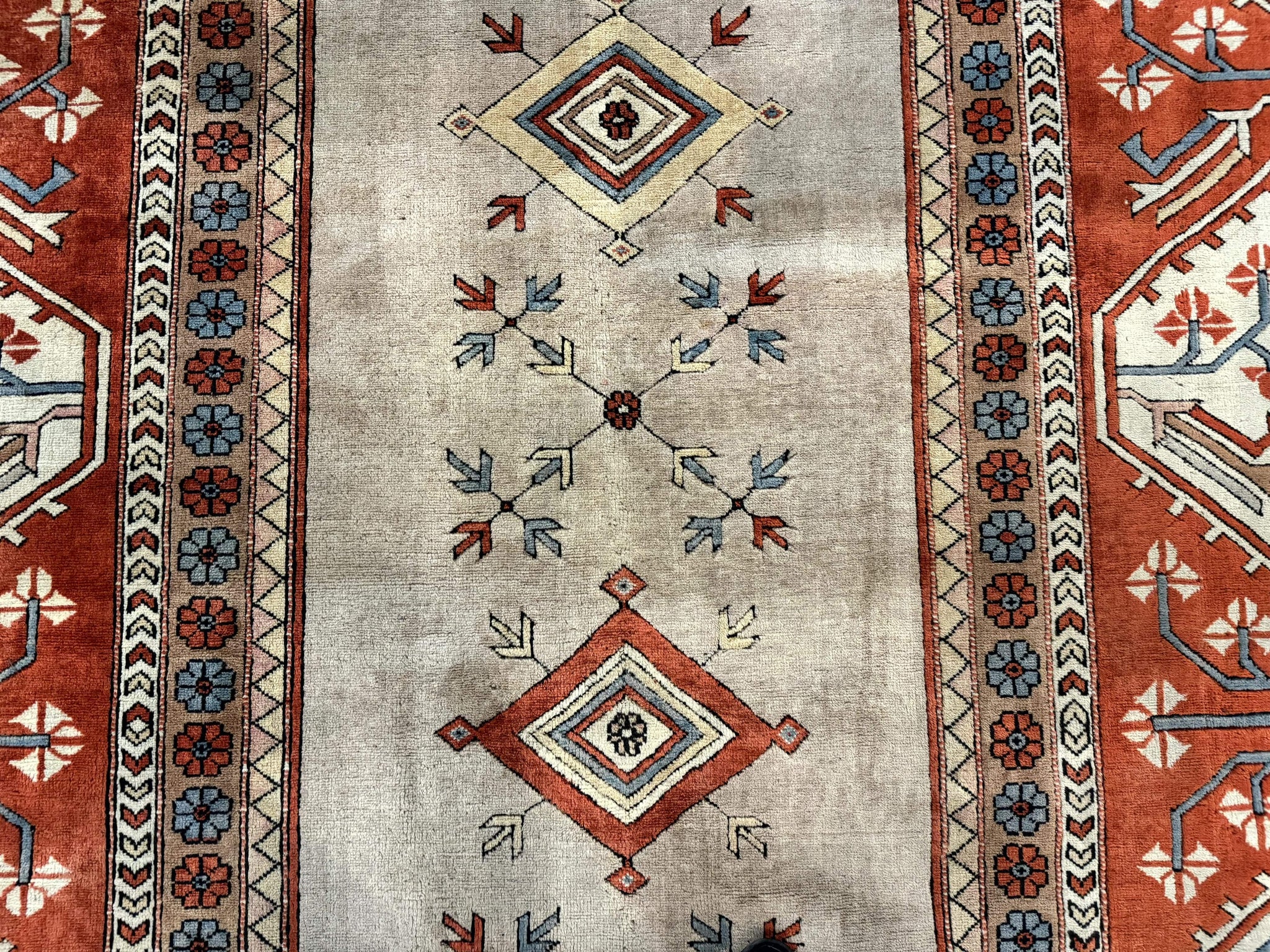 Large Turkish Milas Rug 10x13, Gray, Vintage, Wool on Wool by Jewel Rugs