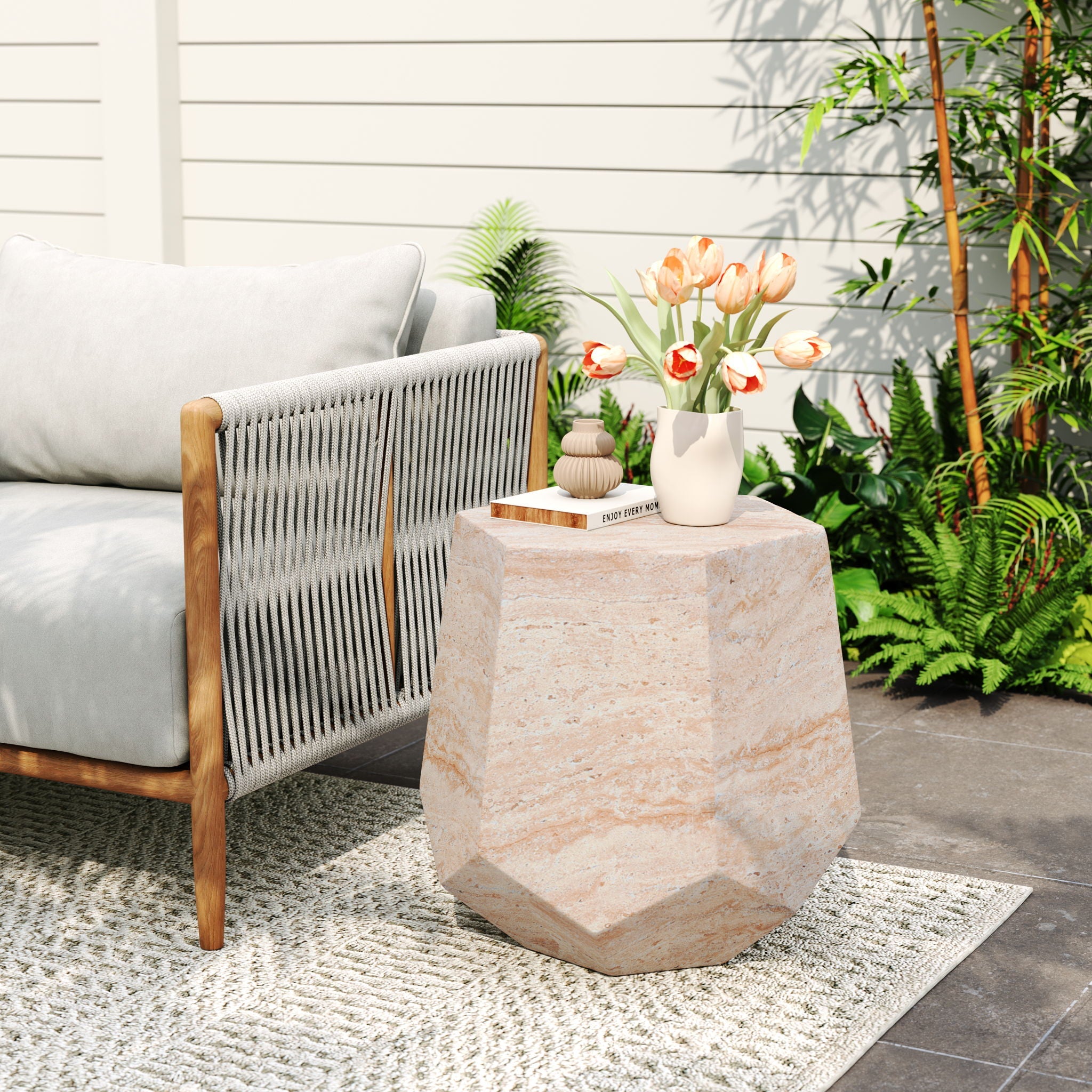 Outdoor / Indoor Lightweight Concrete Side Table by HouseOfZazla