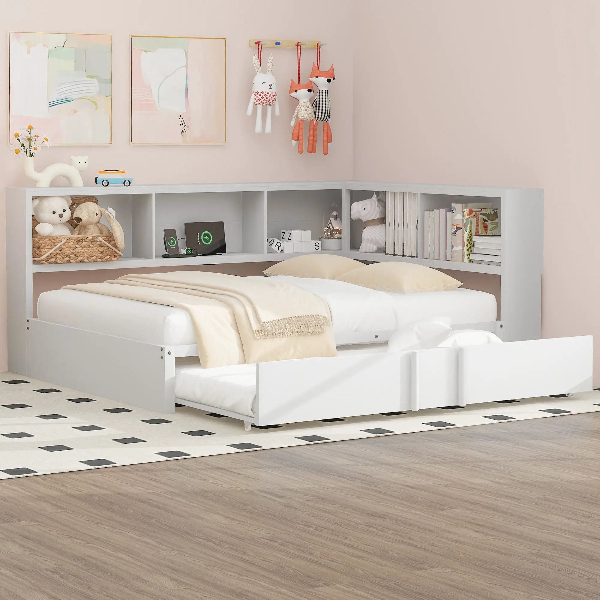 Daybed With Trundle, Storage Cabinets And USB Ports by HouseOfZazla