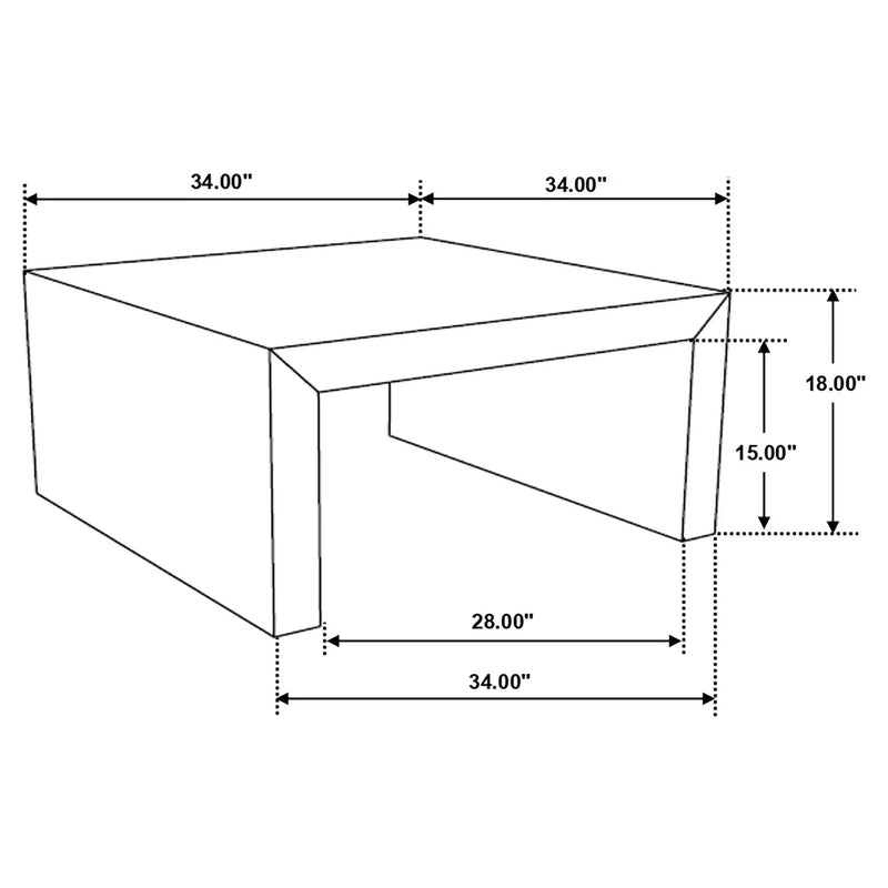 Odilia Square Solid Wood Coffee Table Auburn by Unique Piece Furniture