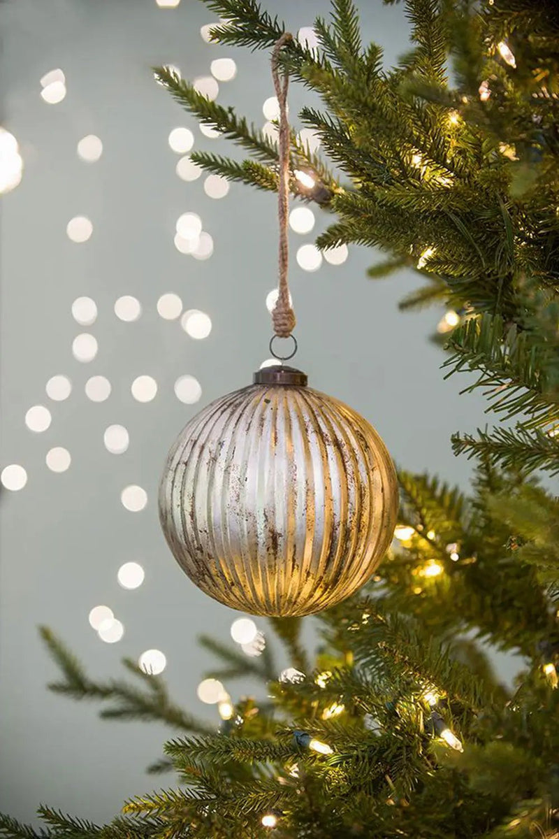 Christmas Ball Ornaments, Glass Decorative Hanging Ball Christmas Tree Ornaments For Holiday Party Decorations (Set of 4) - Silver by HouseOfZazla