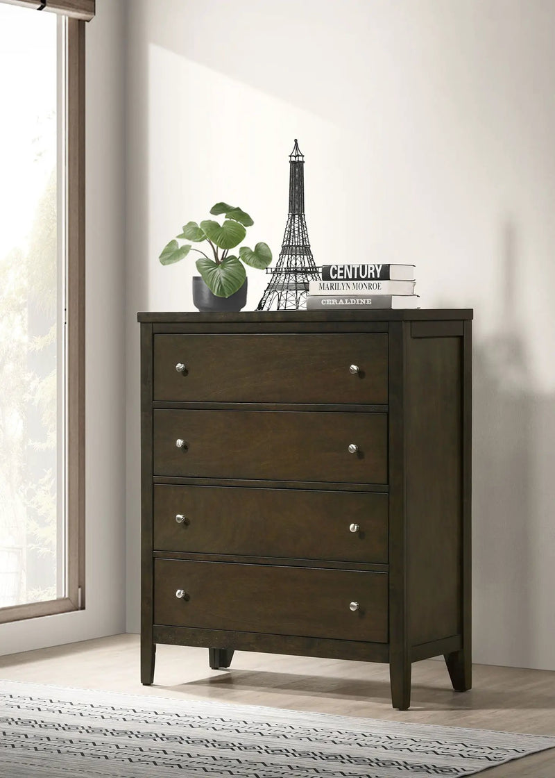 Wilkes 4-drawer Chest of Drawers Dark Cocoa by Unique Piece Furniture