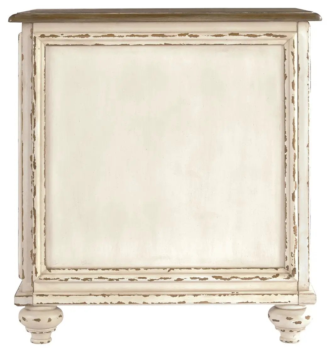 Realyn - Chair Side End Table - Insert Mirror - White / Brown by Unique Piece Furniture