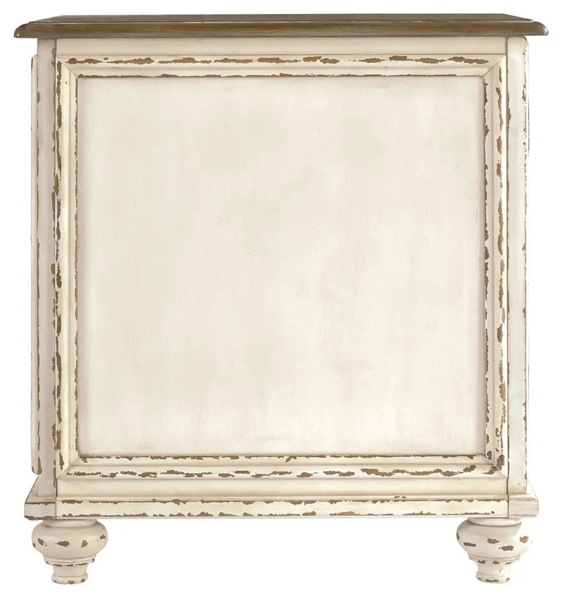Realyn - Chair Side End Table - Insert Mirror - White / Brown by Unique Piece Furniture
