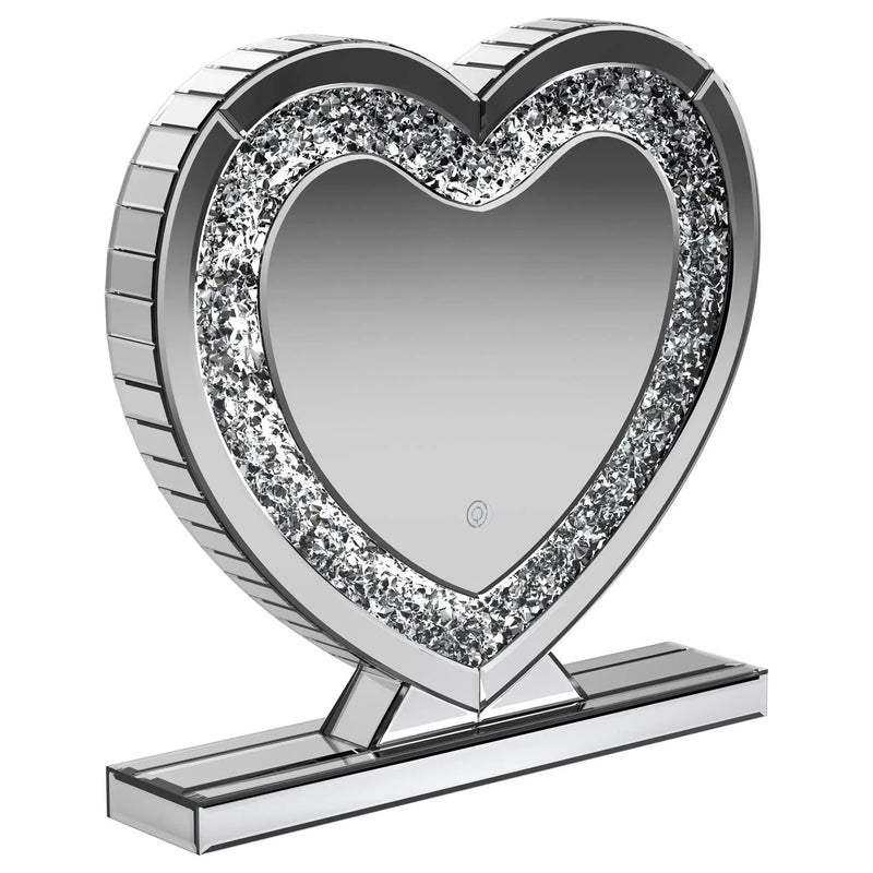 Euston Heart Shaped Vanity Mirror Silver by Unique Piece Furniture