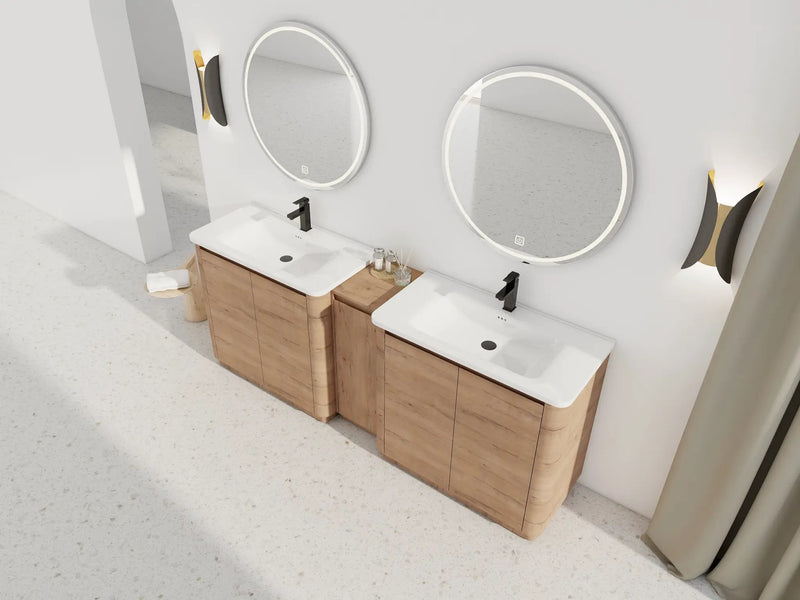 84'' Freestanding Bathroom Vanity with Ceramic Sink by HouseOfZazla