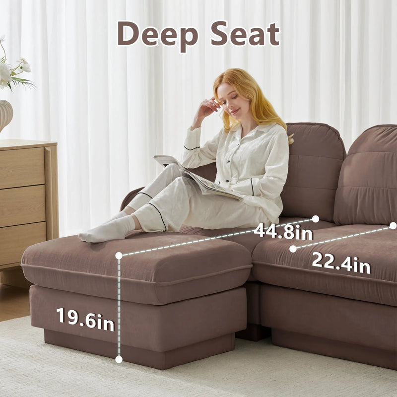 137" Chenille Cloud 4-Seater Sofa by HouseOfZazla