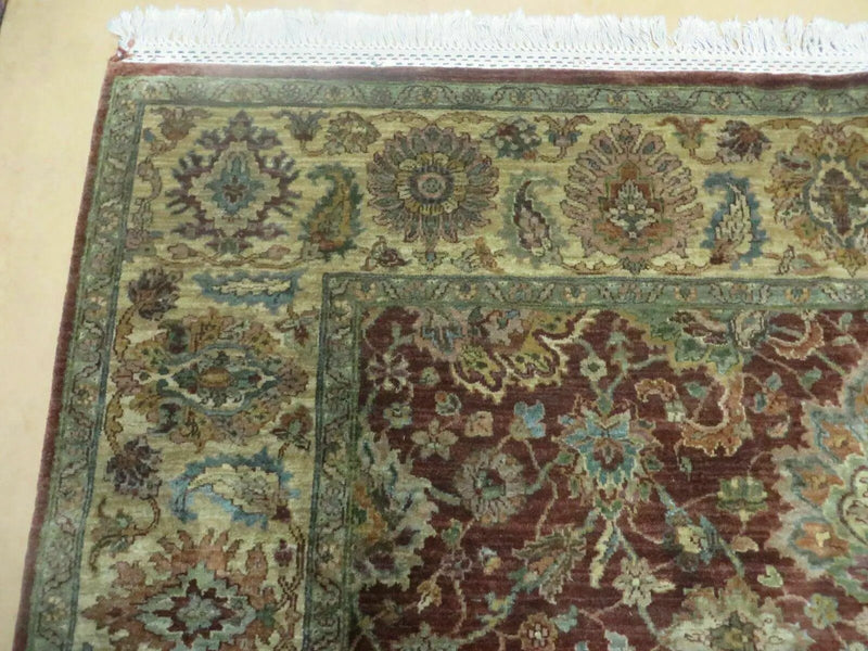 6' X 9' Handmade India Floral Oriental Wool Rug Carpet Tea Wash Red Hand Knotted by Jewel Rugs