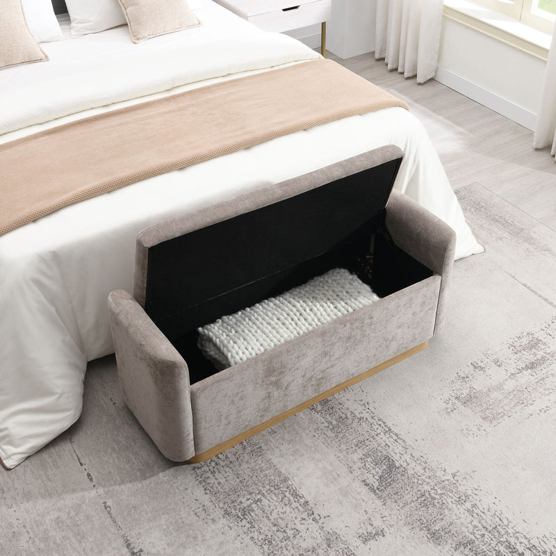Upholstered Storage Bench With Safety Hinge by HouseOfZazla