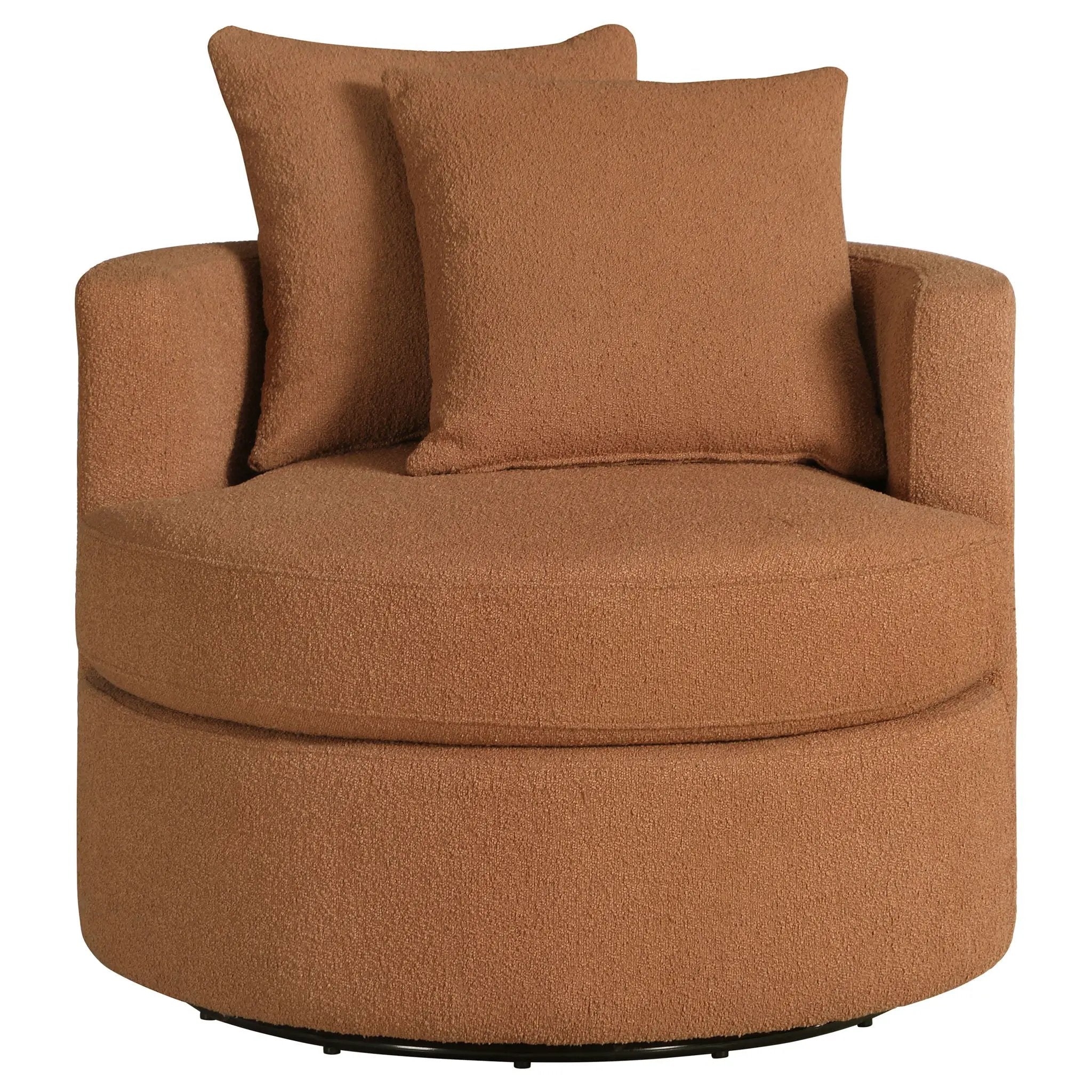 Debbie Upholstered Swivel Accent Chair Burnt Orange by Unique Piece Furniture