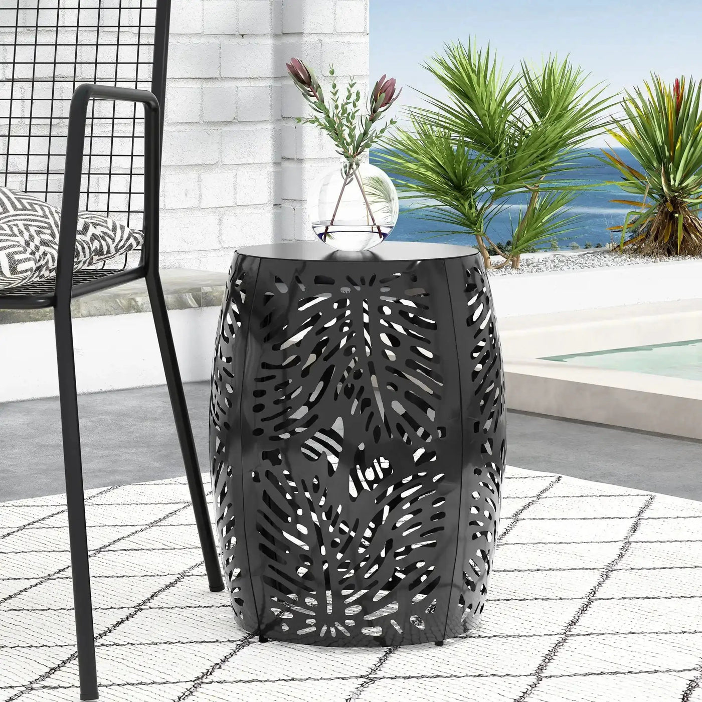 Modern Design Metal End Table, Large by HouseOfZazla