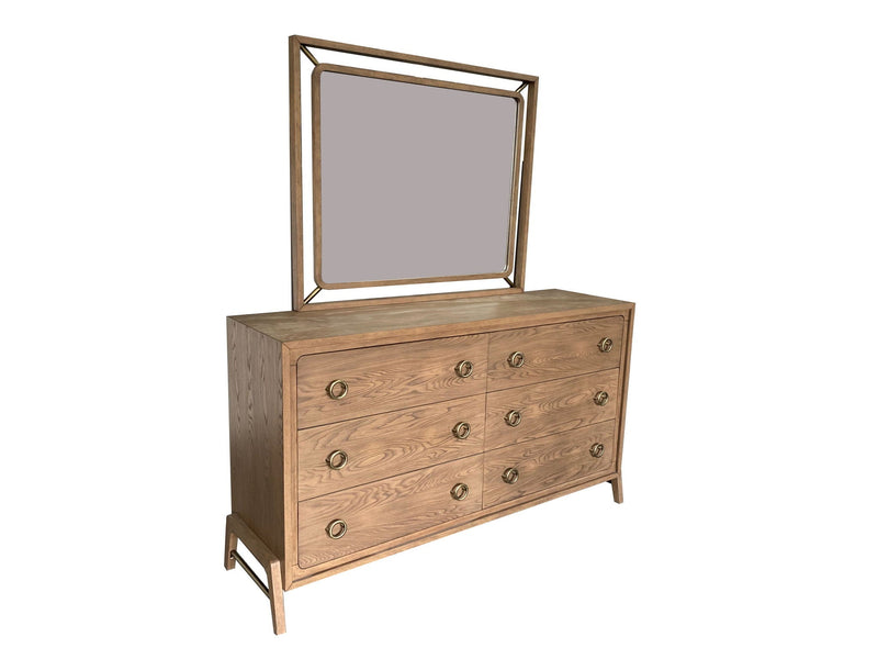 Light Brown Mirror with Metal Accents - 46" W x 1.5" D x 38" H, photo 2 of 5