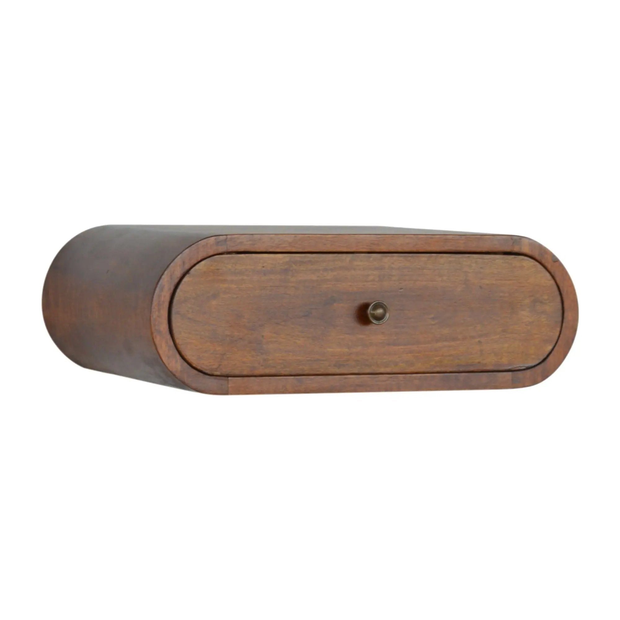 Wall Mounted Round Bedside Table - Chestnut by HouseOfZazla