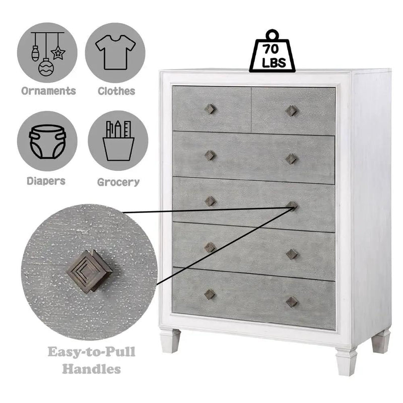 Katia - Chest - Rustic Gray & Weathered White by Unique Piece Furniture