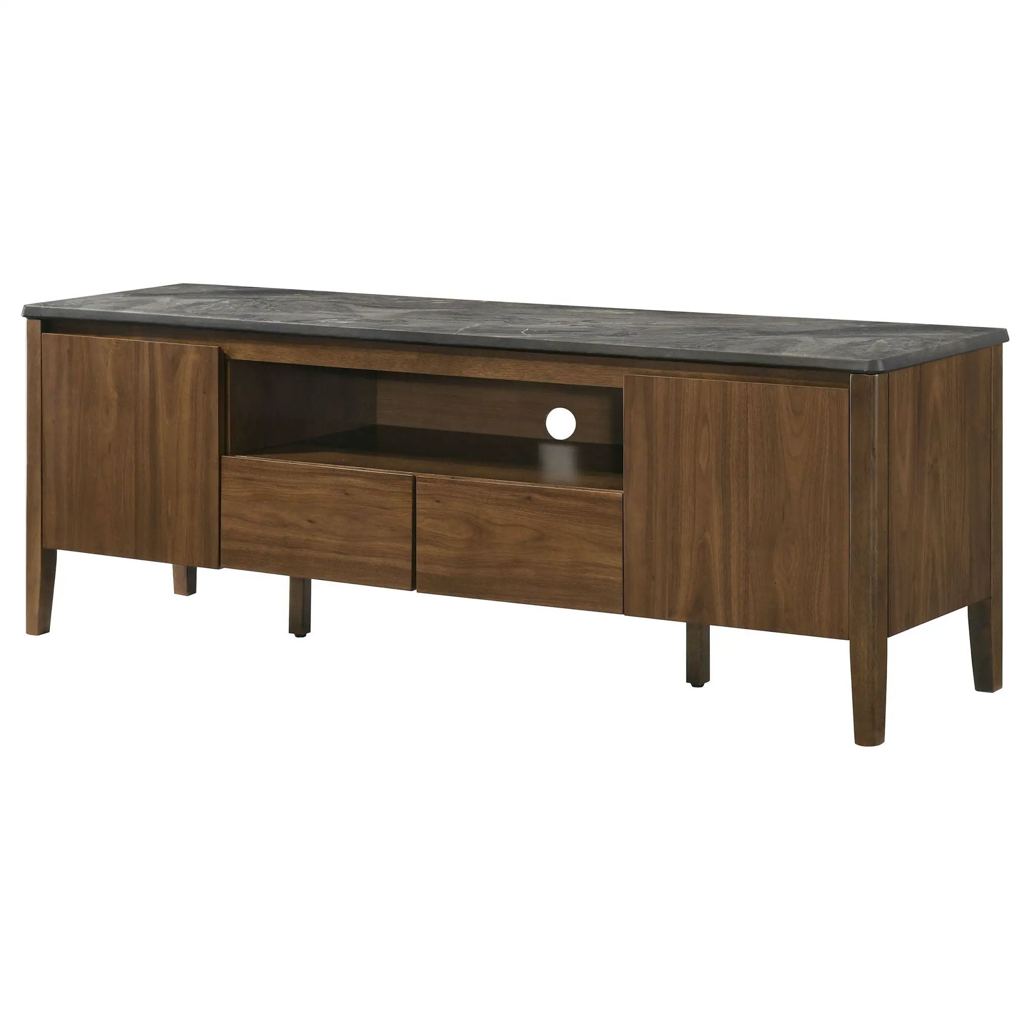 Bradley 63-inch 2-Door SmartTop TV Stand Smokey Grey and Brown by Unique Piece Furniture