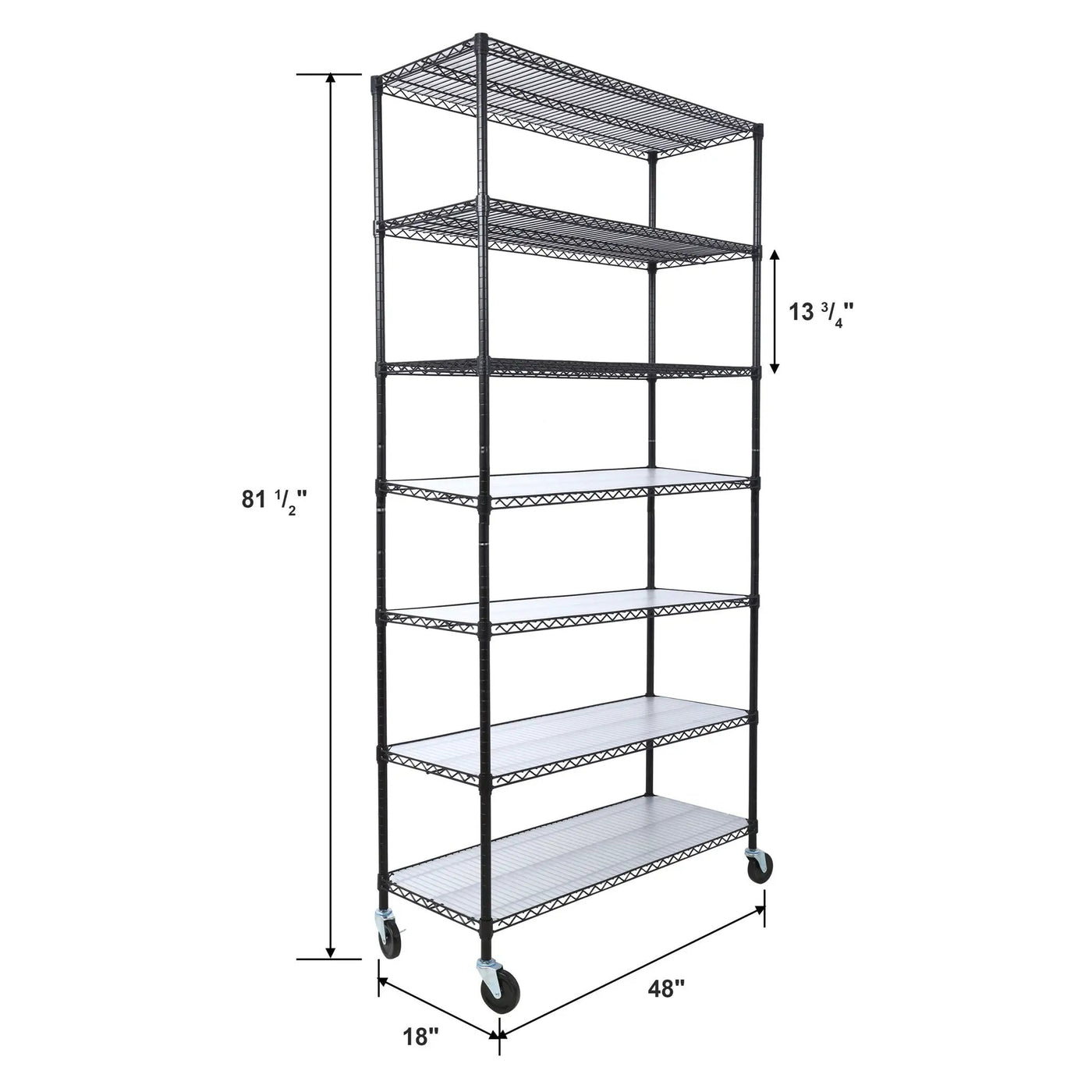7 Tier Metal Shelf Wire Shelving Unit, 2450Lbs Heavy Duty Adjustable Storage Rack With Wheels & Shelf Liners For Closet Kitchen Garage Basement Commercial Shelving by HouseOfZazla