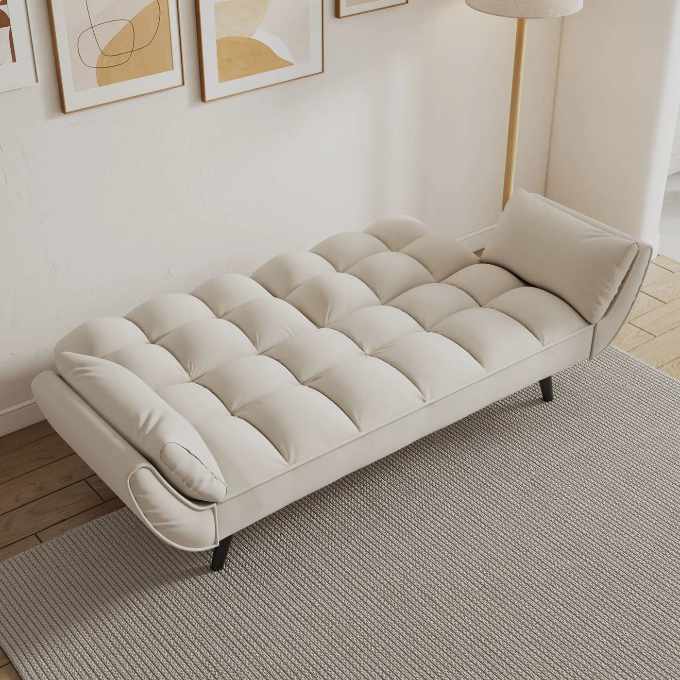 Sofa Soft Two Armrests Throw Pillow Pillow Comfortable Fit Apartment Bedroom Small Space by HouseOfZazla
