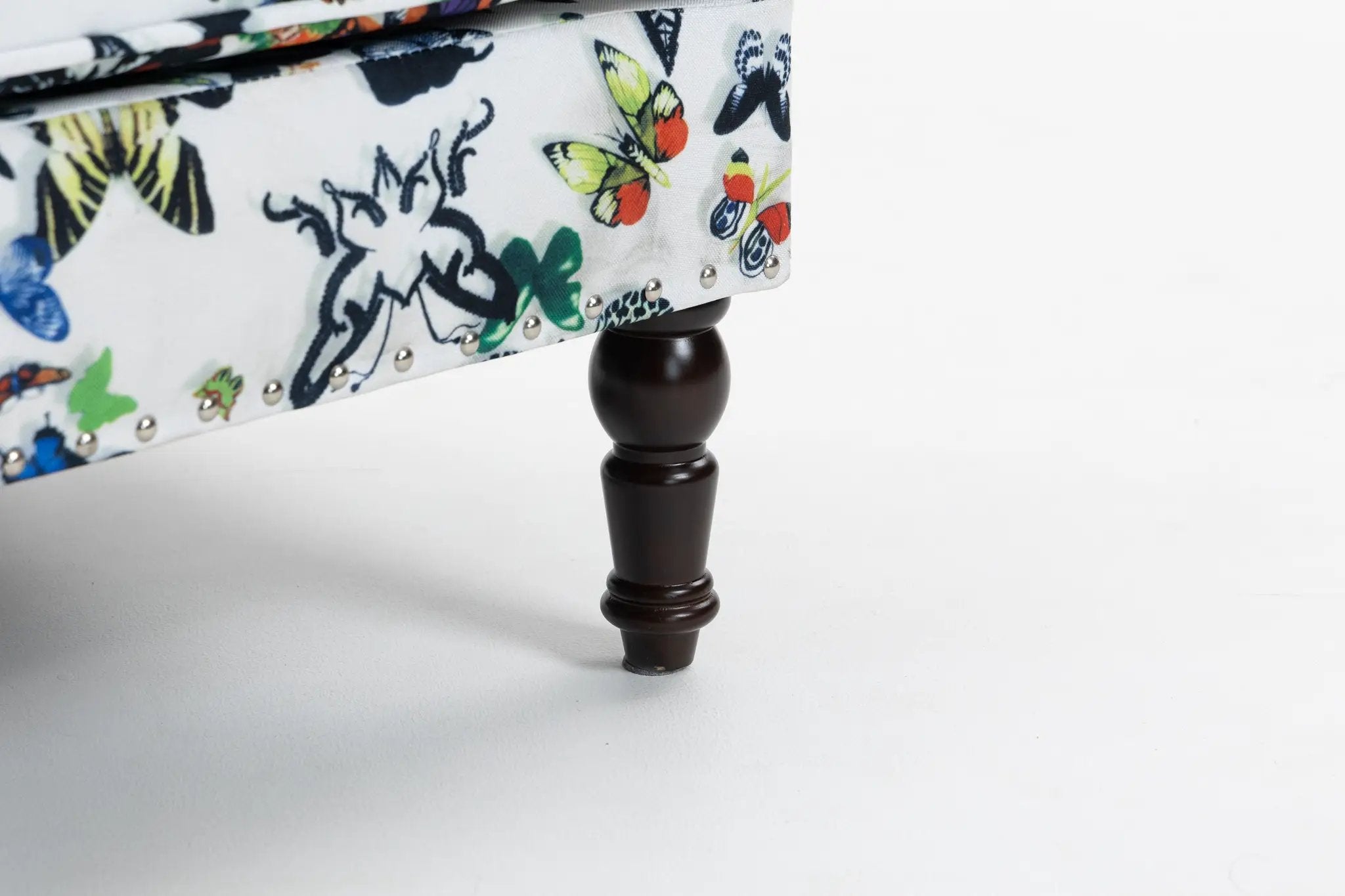 Upholstered Accent Chair - Vintage Armchair with Solid Wood Legs by HouseOfZazla