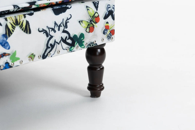Upholstered Accent Chair - Vintage Armchair with Solid Wood Legs by HouseOfZazla